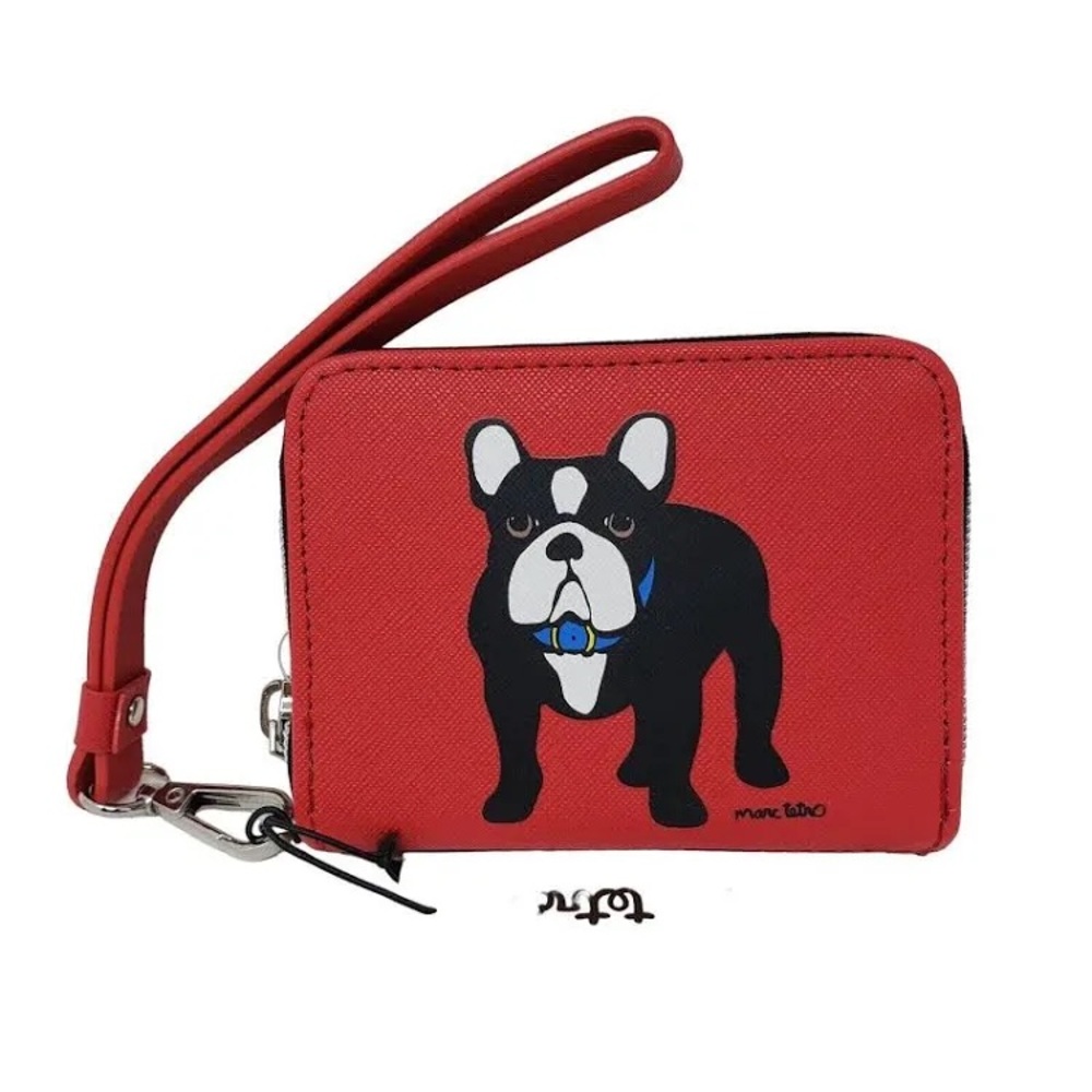 Marc Tetro French Bulldog Zipper Small Wallet Wristlet with Gift Box